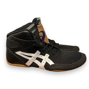 Asics Shoes Men’s 8.5 Matflex 7 Black Wrestling 1081A051-001 Gum White